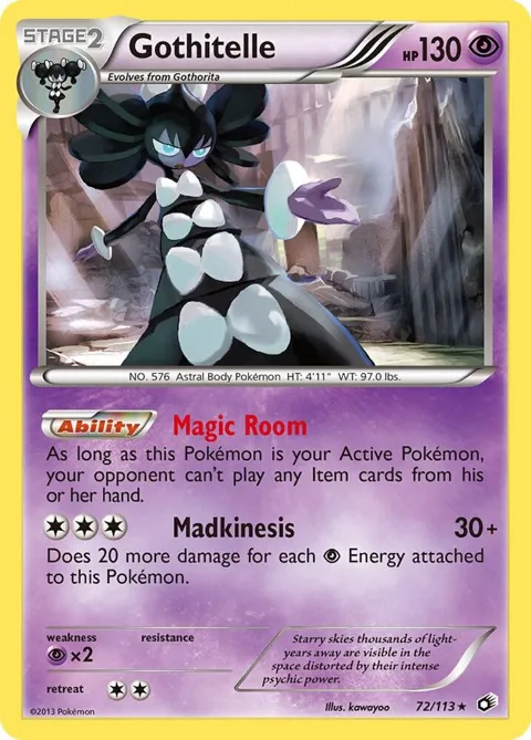 Gothitelle #72/113 Holofoil Pokémon card from Legendary Treasures