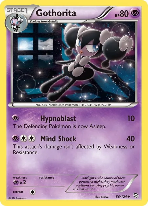 Gothorita #56/124 Reverse Holofoil Pokémon card from Dragons Exalted