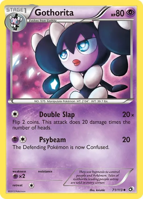 Gothorita #71/113 Reverse Holofoil Pokémon card from Legendary Treasures