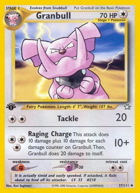 Granbull #037/111 Unlimited Pokémon card from Neo Genesis