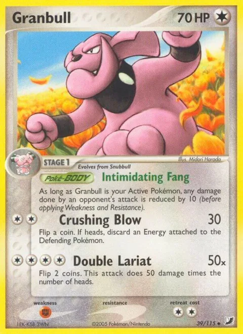 Granbull #39/115 Reverse Holofoil Pokémon card from EX Unseen Forces