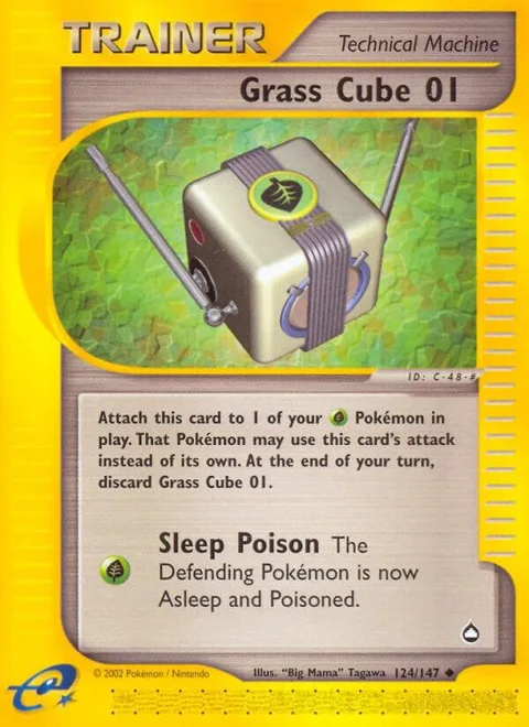 Grass Cube 01 #124/127 Pokémon card from Aquapolis