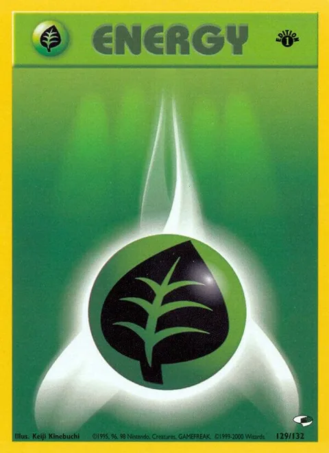 Grass Energy #129/132 1st Edition Pokémon card from Gym Heroes