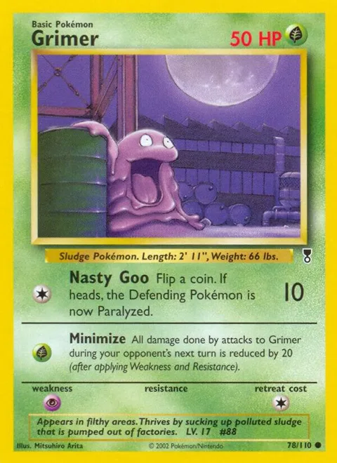 Grimer #078/110 Reverse Holofoil Pokémon card from Legendary Collection