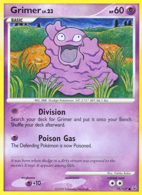 Grimer #75/127 Pokémon card from Platinum