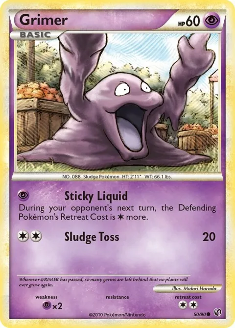 Grimer #50/90 Pokémon card from Undaunted
