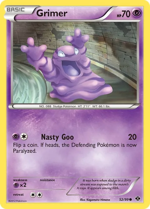 Grimer #52/99 Pokémon card from Next Destinies