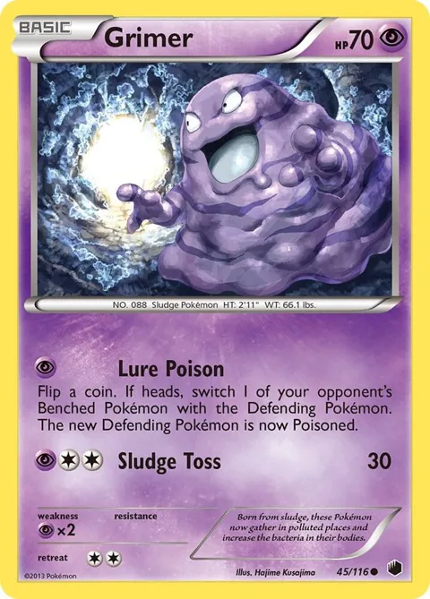 Grimer #45/116 Pokémon card from Plasma Freeze