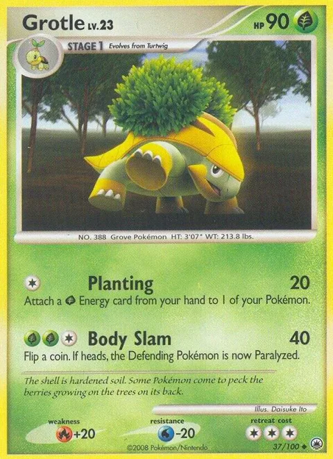 Grotle #37/100 Pokémon card from Majestic Dawn