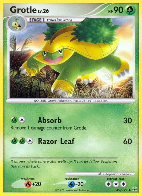 Grotle #49/127 Pokémon card from Platinum