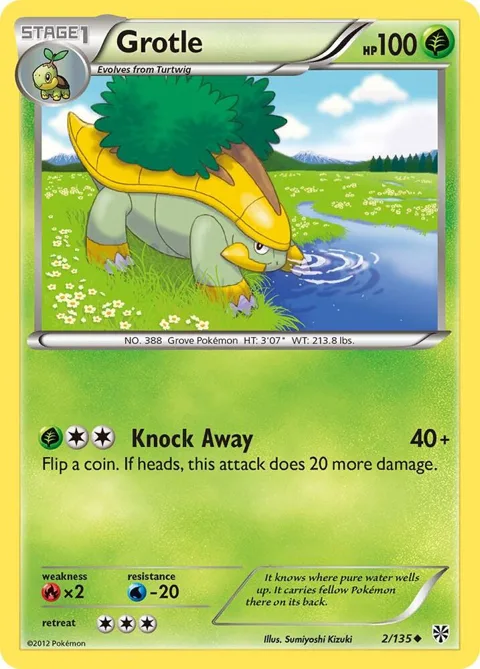 Grotle #2/135 Pokémon card from Plasma Storm