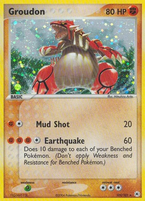 Groudon #102/101 Holofoil Pokémon card from EX Hidden Legends