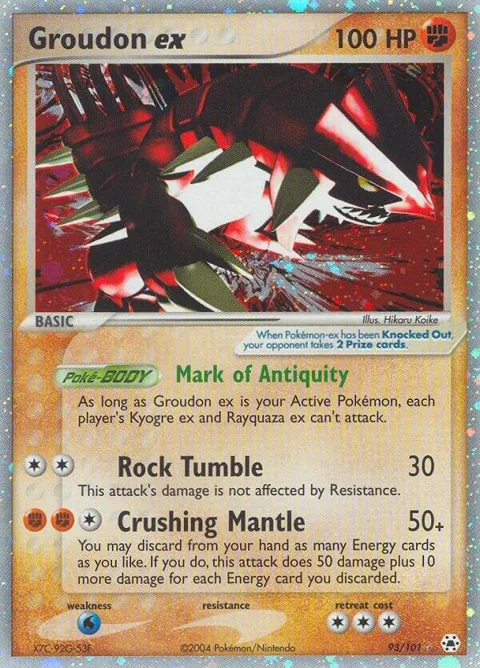 Groudon ex #93/101 Holofoil Pokémon card from EX Hidden Legends