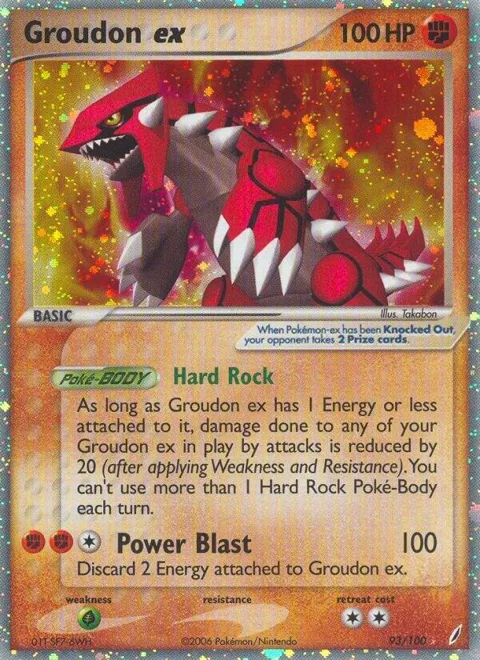 Groudon ex #93/100 Holofoil Pokémon card from EX Crystal Guardians