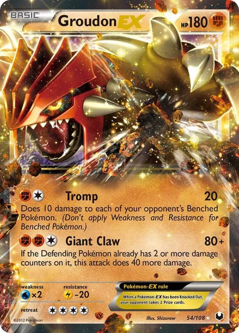 Groudon EX #54/108 Holofoil Pokémon card from Dark Explorers