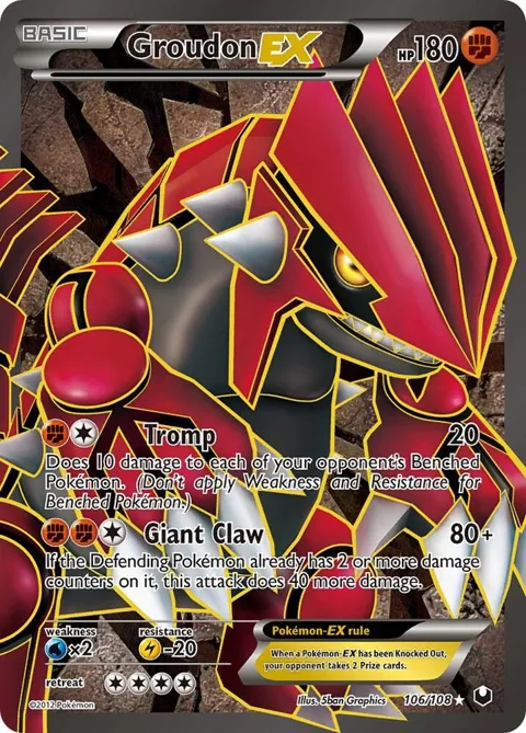 Groudon EX 106 Full Art #106/108 Holofoil Pokémon card from Dark Explorers