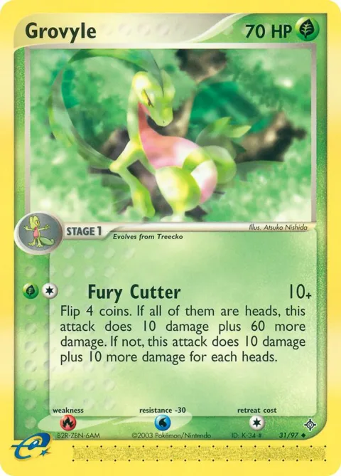 Grovyle #31/97 Reverse Holofoil Pokémon card from EX Dragon