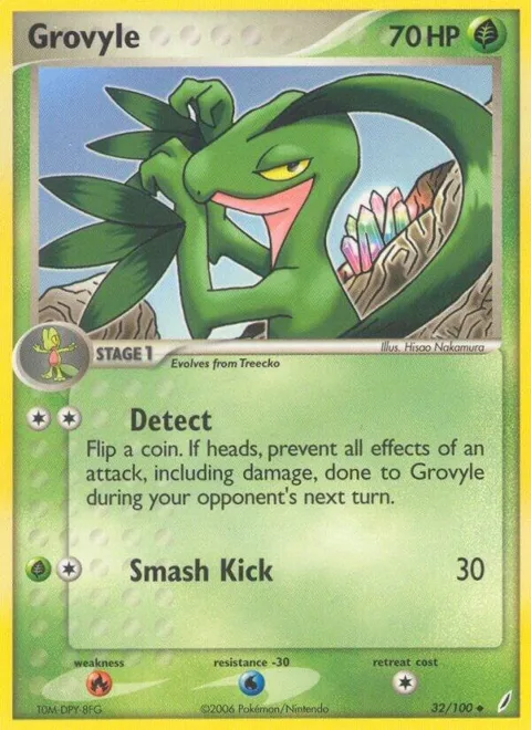 Grovyle #32/100 Reverse Holofoil Pokémon card from EX Crystal Guardians