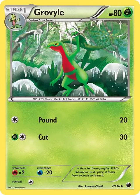 Grovyle #7/116 Pokémon card from Plasma Freeze