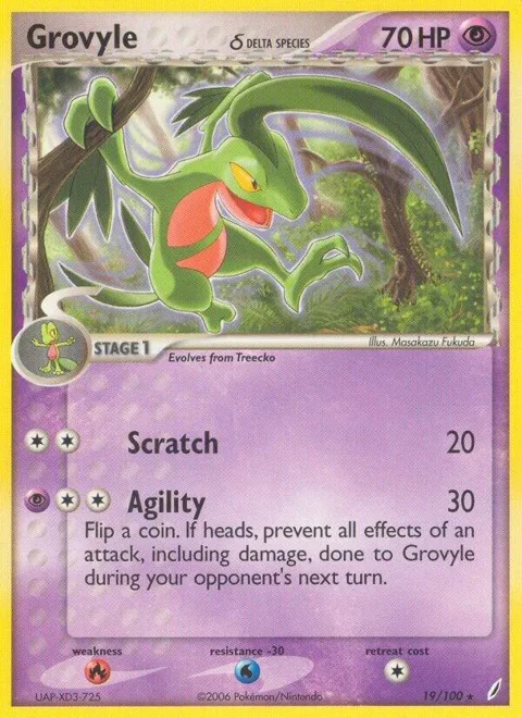 Grovyle Delta Species #19/100 Pokémon card from EX Crystal Guardians