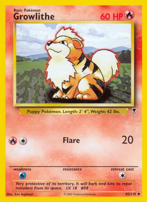 Growlithe #045/110 Reverse Holofoil Pokémon card from Legendary Collection