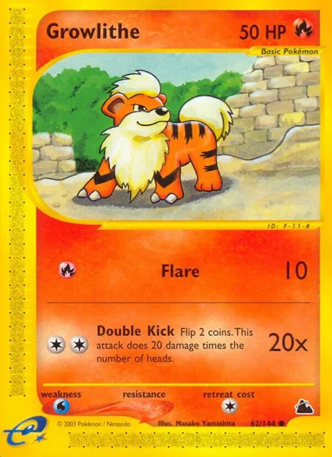 Growlithe #062/144 Pokémon card from Skyridge