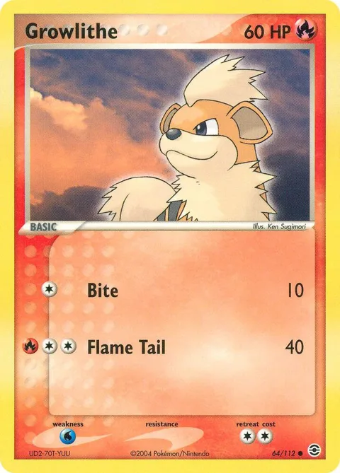 Growlithe #64/112 Pokémon card from EX FireRed & LeafGreen