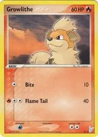 Growlithe #4/12 Pokémon card from EX Trainer Kit 2: Plusle & Minun
