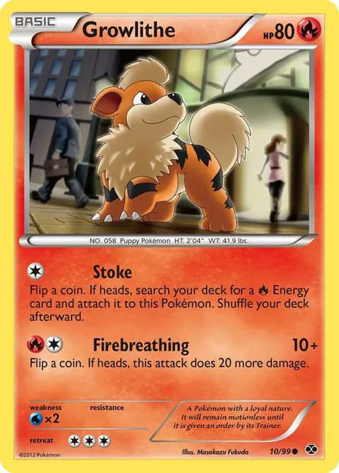 Growlithe 10 #10/99 Reverse Holofoil Pokémon card from Next Destinies