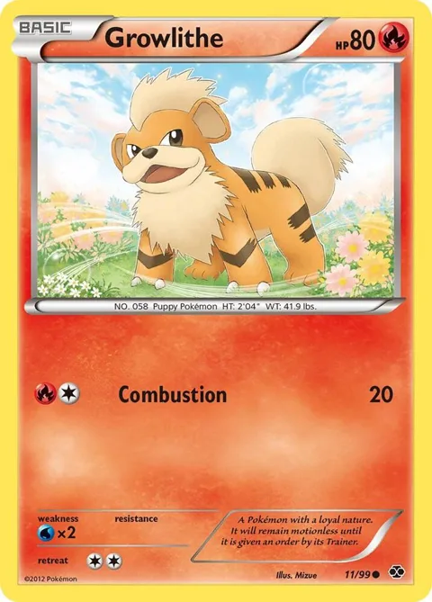 Growlithe 11 #11/99 Reverse Holofoil Pokémon card from Next Destinies