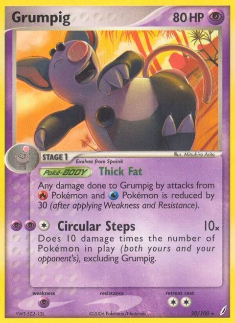 Grumpig #20/100 Reverse Holofoil Pokémon card from EX Crystal Guardians