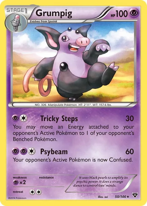 Grumpig #50/146 Reverse Holofoil Pokémon card from XY Base Set