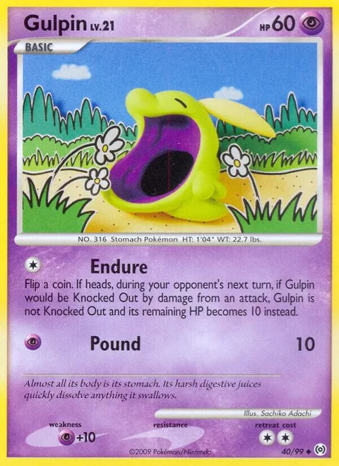 Gulpin 40 #40/99 Pokémon card from Arceus