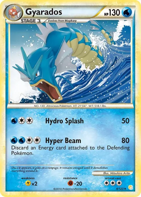 Gyarados #4/123 Reverse Holofoil Pokémon card from HeartGold SoulSilver