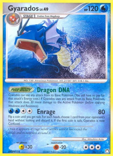 Gyarados #26/123 Pokémon card from Mysterious Treasures