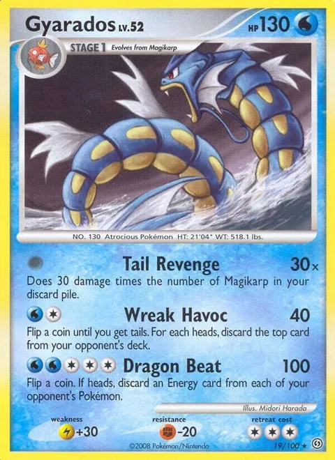 Gyarados #19/100 Pokémon card from Stormfront