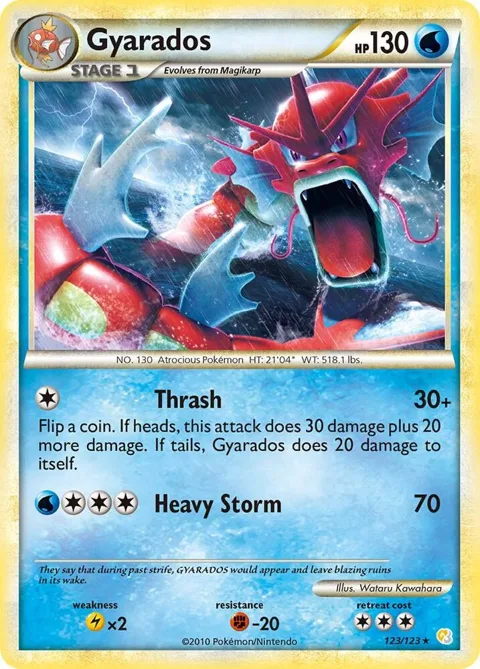 Gyarados Red #123/123 Reverse Holofoil Pokémon card from HeartGold SoulSilver