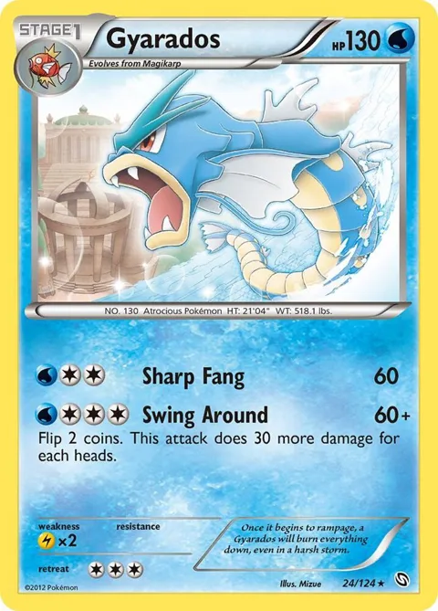 Gyarados #24/124 Reverse Holofoil Pokémon card from Dragons Exalted