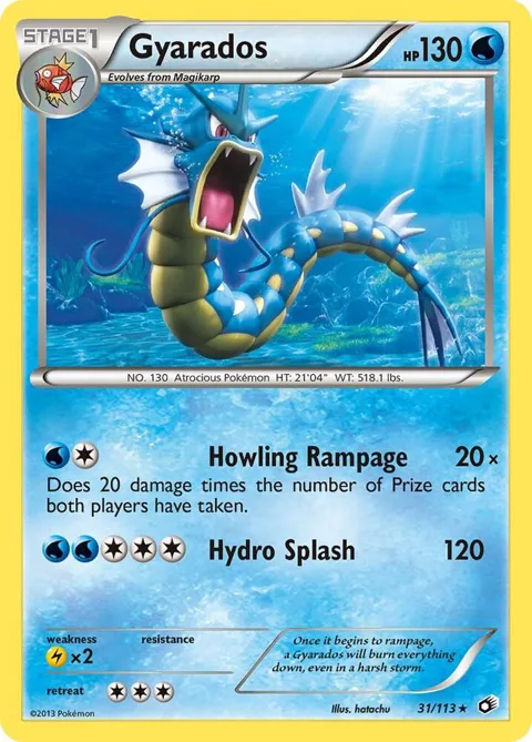 Gyarados #31/113 Reverse Holofoil Pokémon card from Legendary Treasures