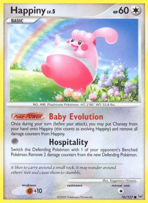 Happiny #76/127 Pokémon card from Platinum