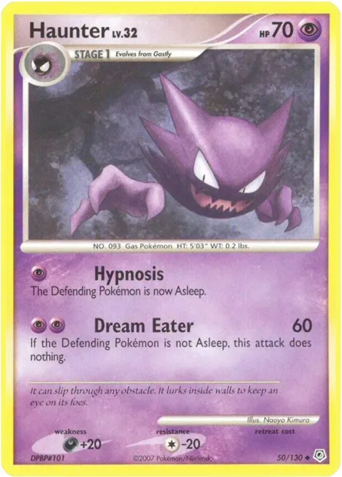 Haunter #50/130 Pokémon card from Diamond and Pearl