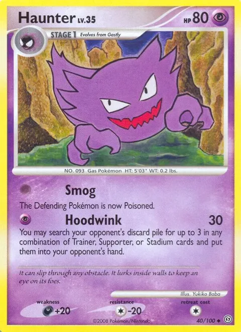 Haunter #40/100 Pokémon card from Stormfront