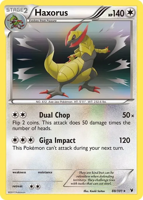 Haxorus #88/101 Holofoil Pokémon card from Noble Victories
