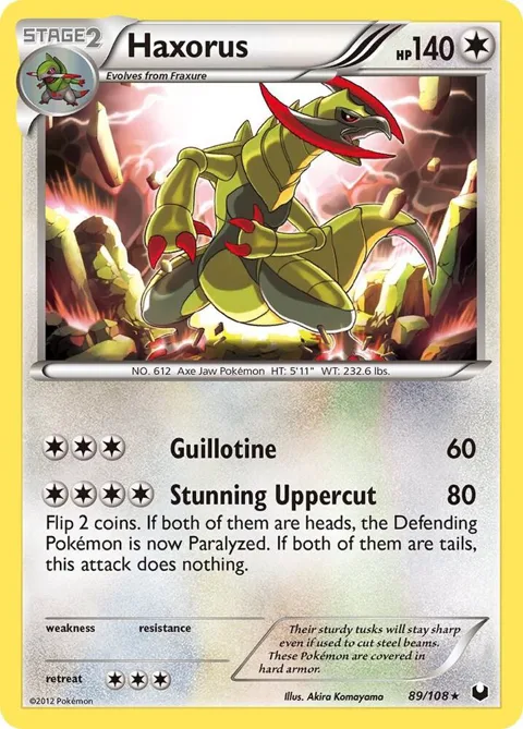 Haxorus #89/108 Reverse Holofoil Pokémon card from Dark Explorers