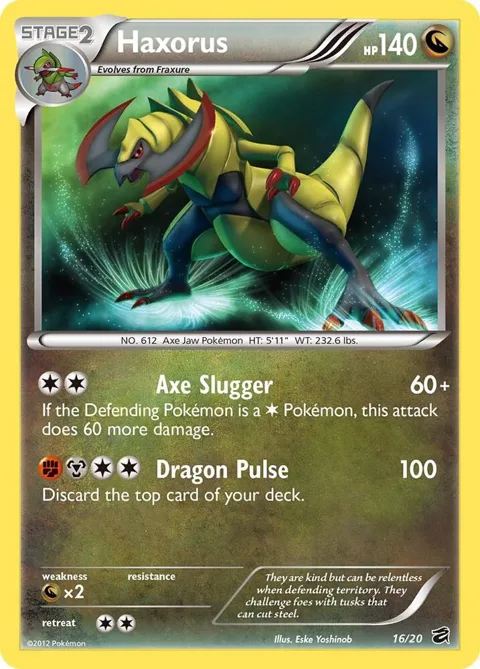 Haxorus #16/20 Holofoil Pokémon card from Dragon Vault