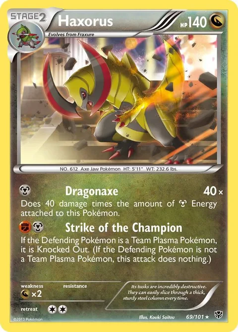 Haxorus #69/101 Holofoil Pokémon card from Plasma Blast
