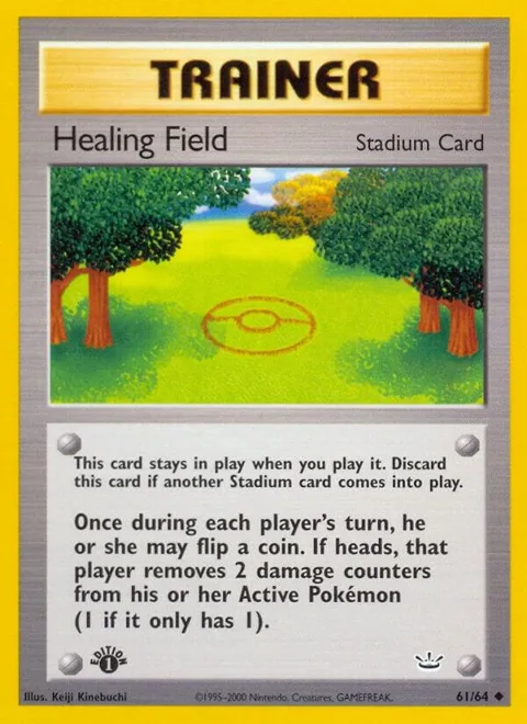 Healing Field #61/64 1st Edition Pokémon card from Neo Revelation