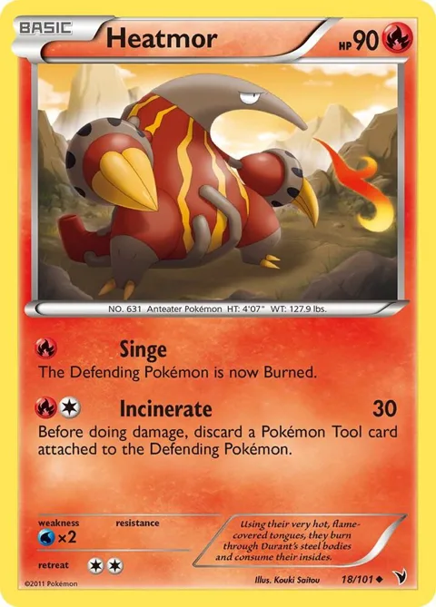 Heatmor #18/101 Pokémon card from Noble Victories