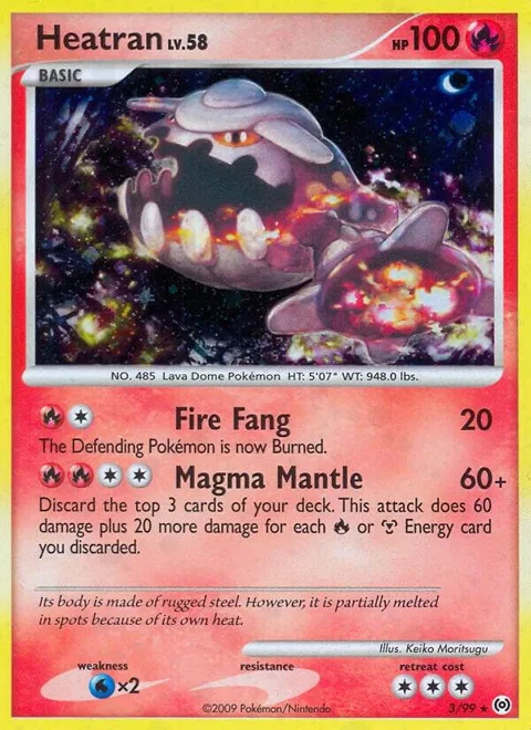 Heatran #3/99 Holofoil Pokémon card from Arceus