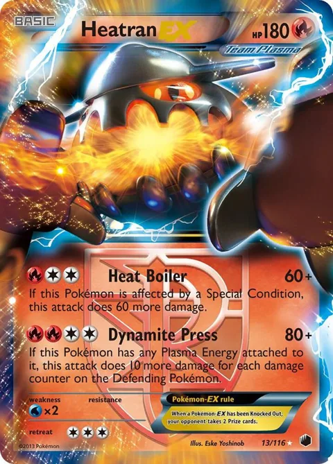 Heatran EX Team Plasma #13/116 Holofoil Pokémon card from Plasma Freeze